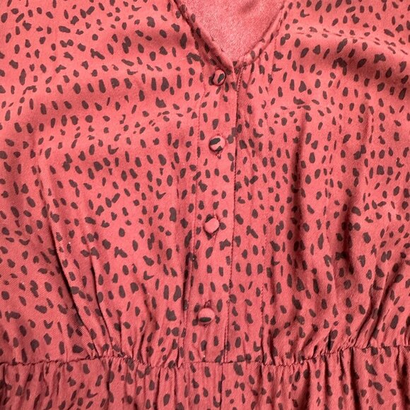 Rails Size XS V-Neck Cropped Jumpsuit Maroon & Black Wide Leg - Picture 6 of 16